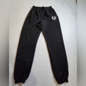 PINK Victoria's Secret Black Jogger Sweatpants with Laurel Logo Has Wear See Pic
